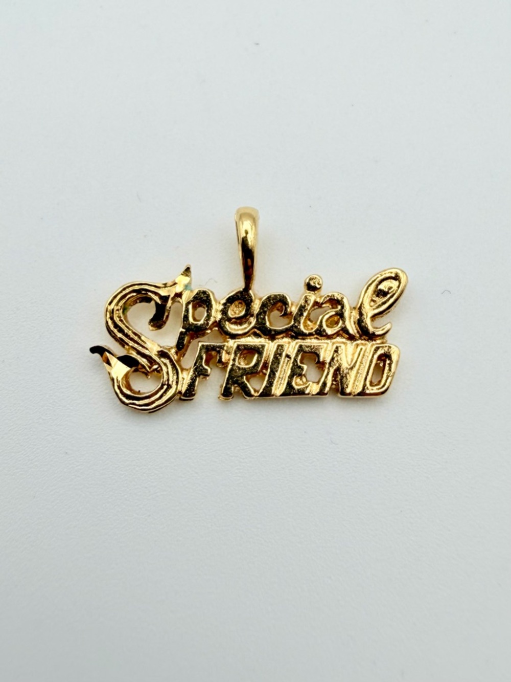Vintage 90s Gold Plated Special Friend Pendant Charm